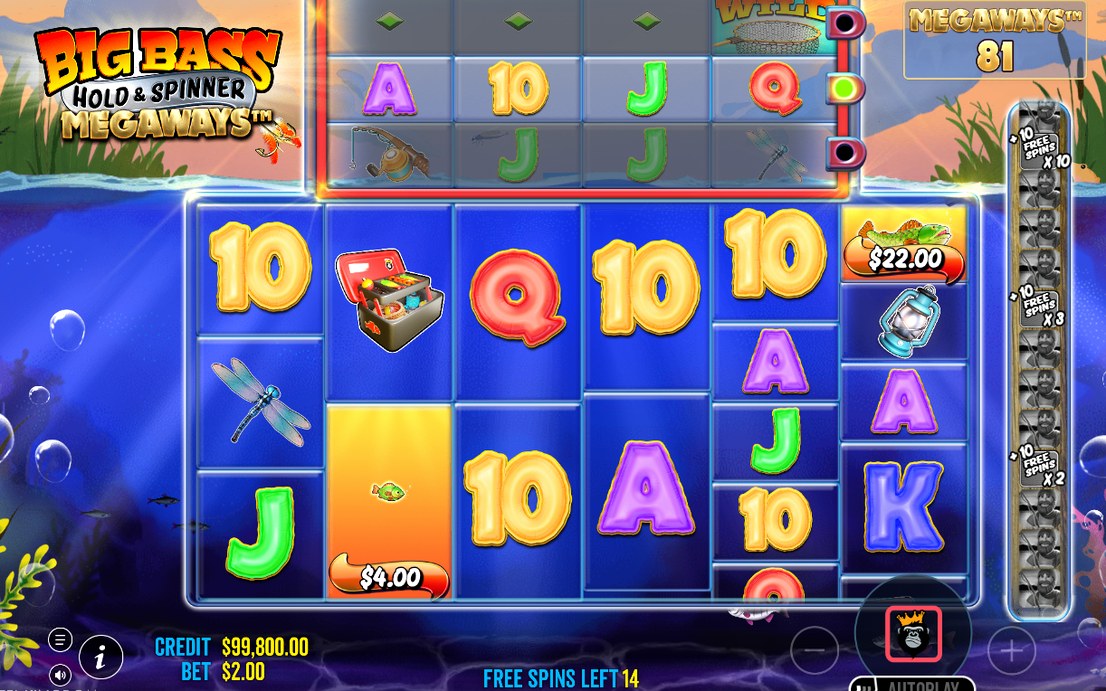 Free Spins mode running on the Megaways reels